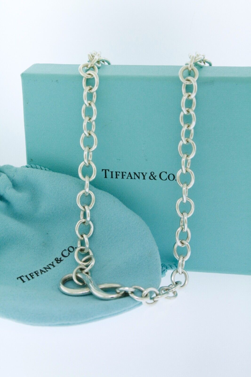 Tiffany and Co. infinity necklace  18” 925 silver… - image 1