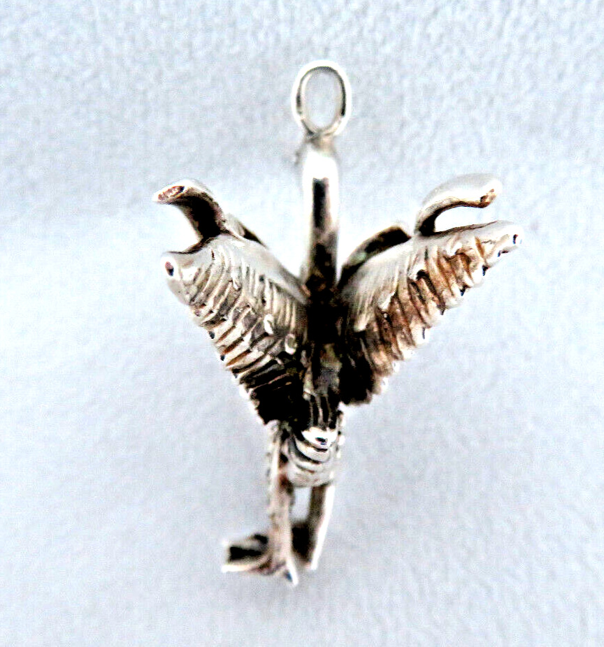 Vintage 925 Sterling Silver Flying Dragon Charm P… - image 4