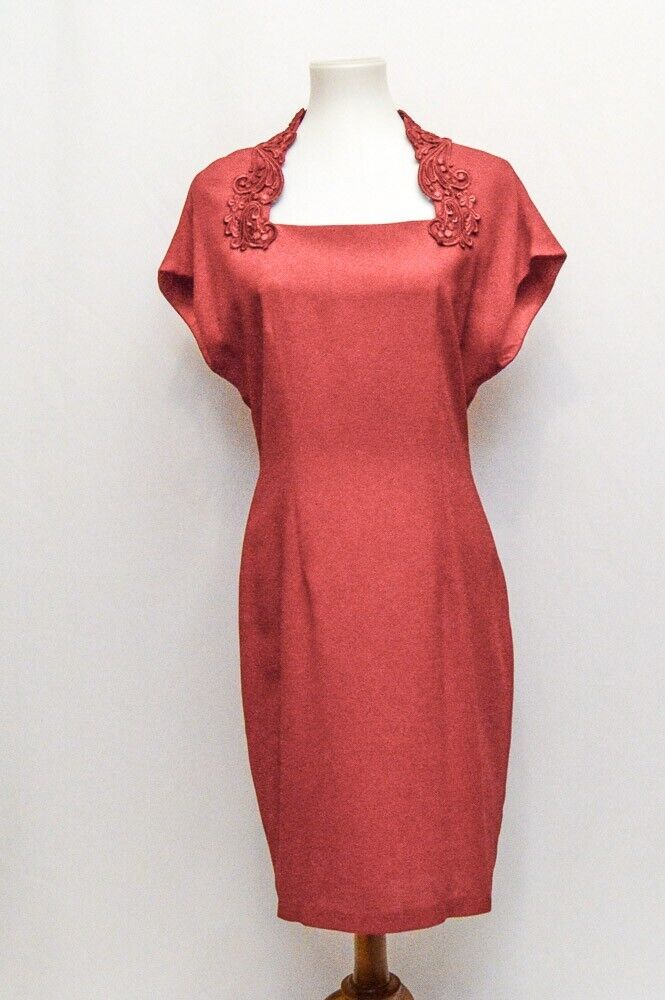 Vintage Carole Little womens dress red pencil mid… - image 1