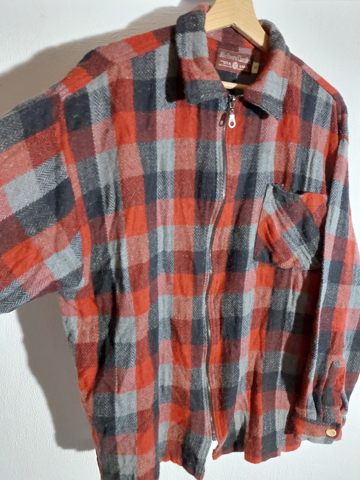 Vintage Marlboro Classic Plaid Shirt Size XL Flan… - image 3