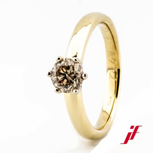 Solitaire Ring 585/14K Yellow Gold Diamond Brillia