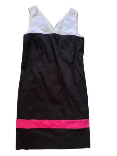 DKNY Dress Color Block Black Pink White Sheath Me… - image 1