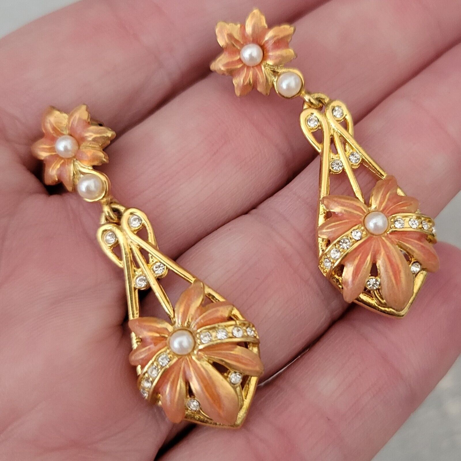 Vintage Joan Rivers Earrings Chandelier Dangle En… - image 4