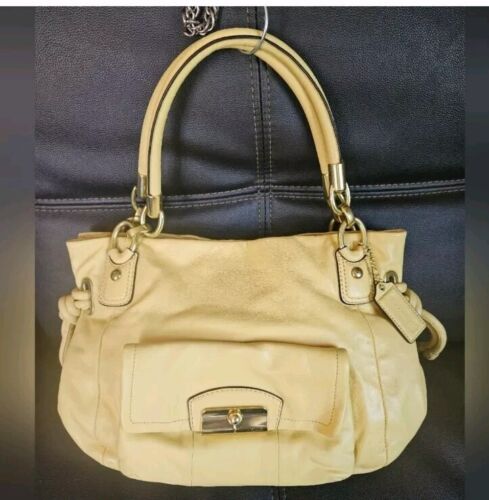 Y2k Coach Kristin Hobo Crossbody Satchel Yellow L… - image 1