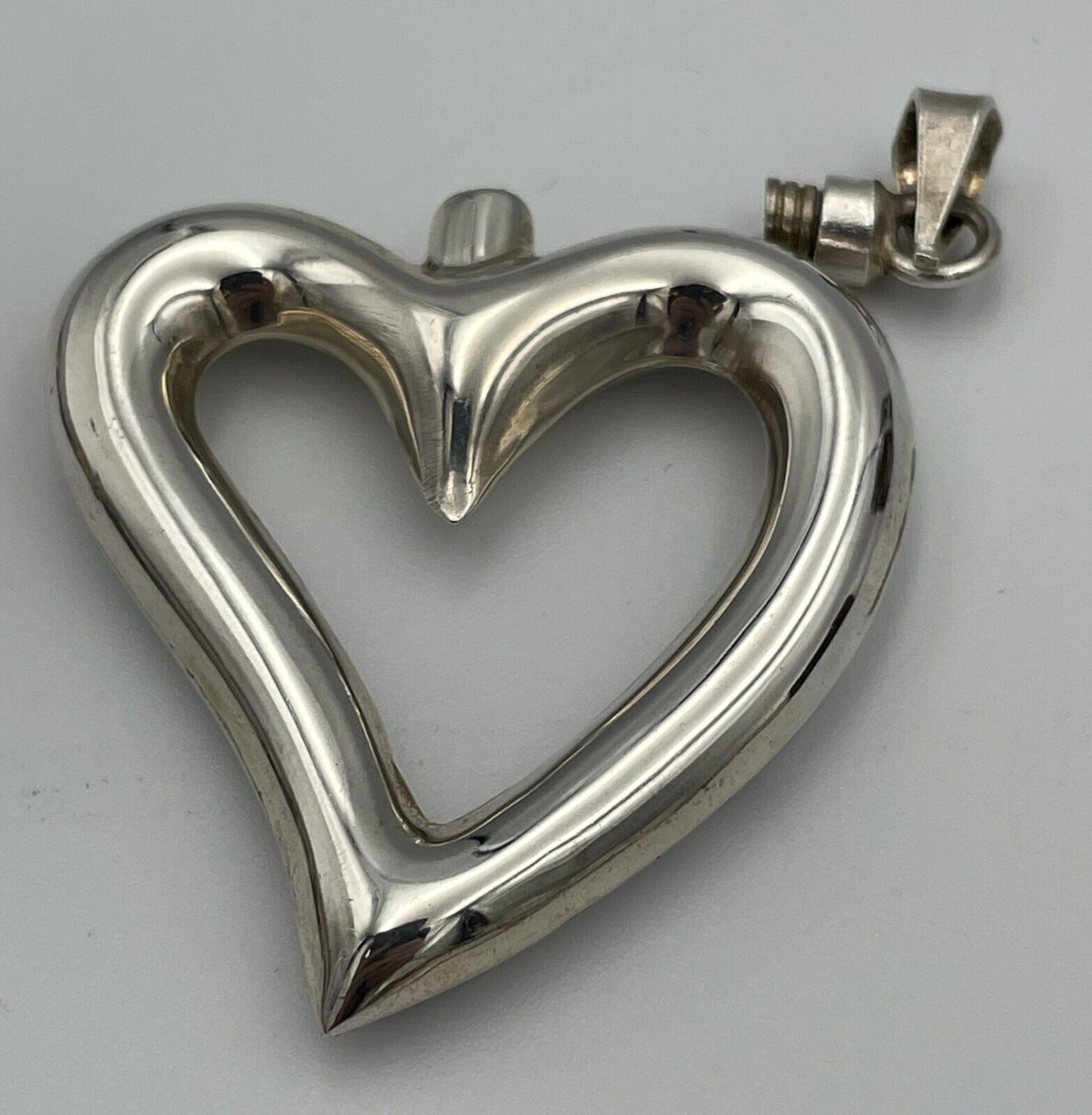 Sterling Silver 925 Heart Perfume Bottle Pendant … - image 3