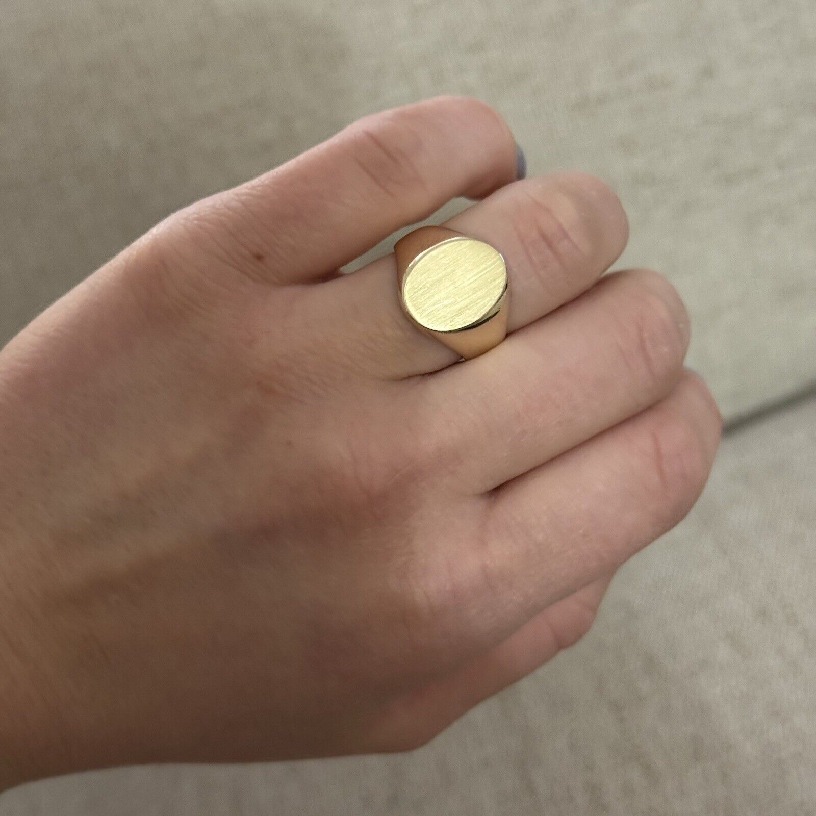 14k Solid Gold Signet Ring - image 3