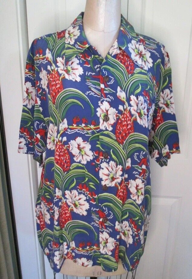 Avanti Hawaii Silk Surfer Aloha Hawaiian Shirt Sp… - image 10