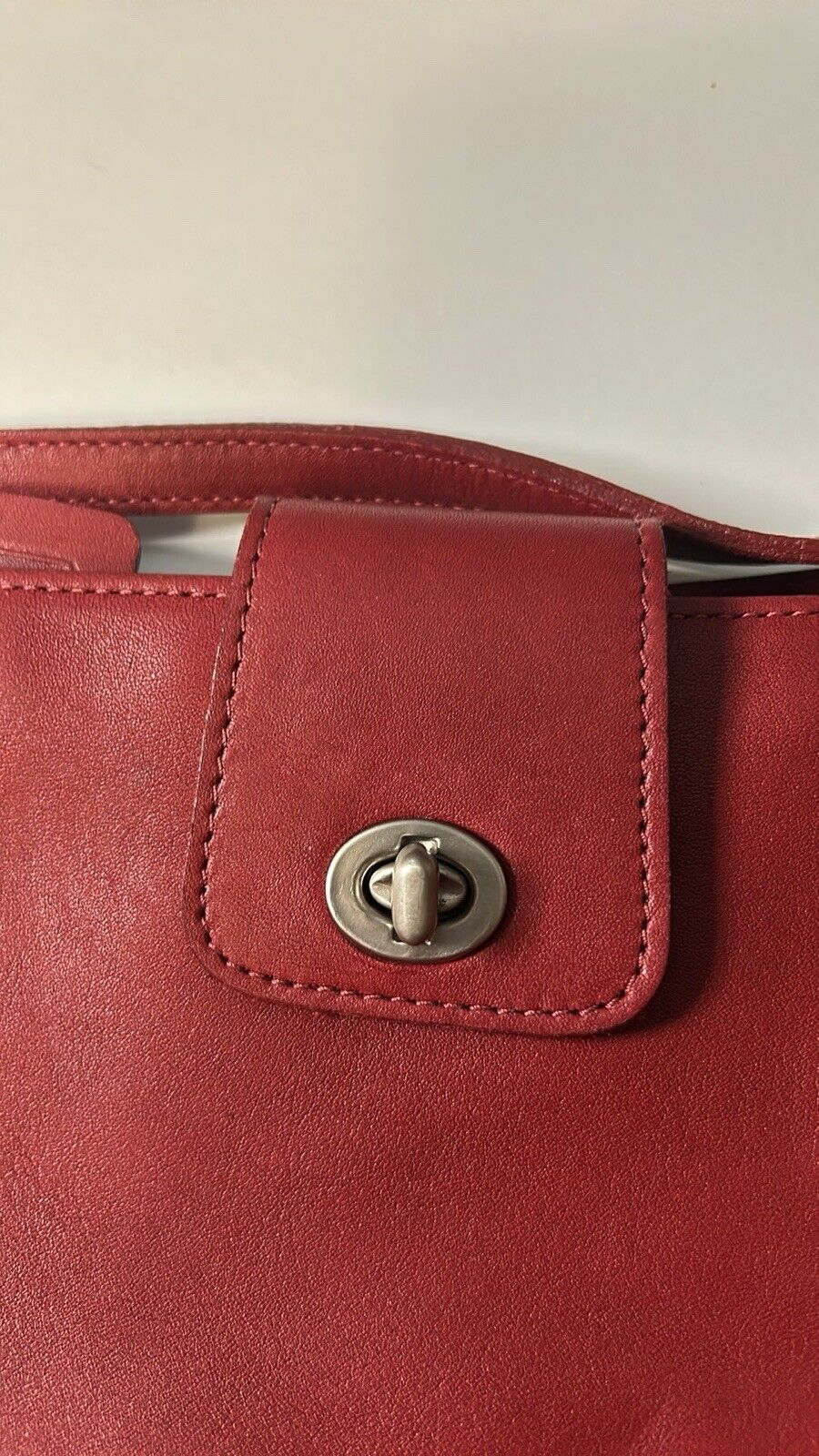 Vintage Red Coach Purse Demi Leather 9818 Crossbo… - image 5