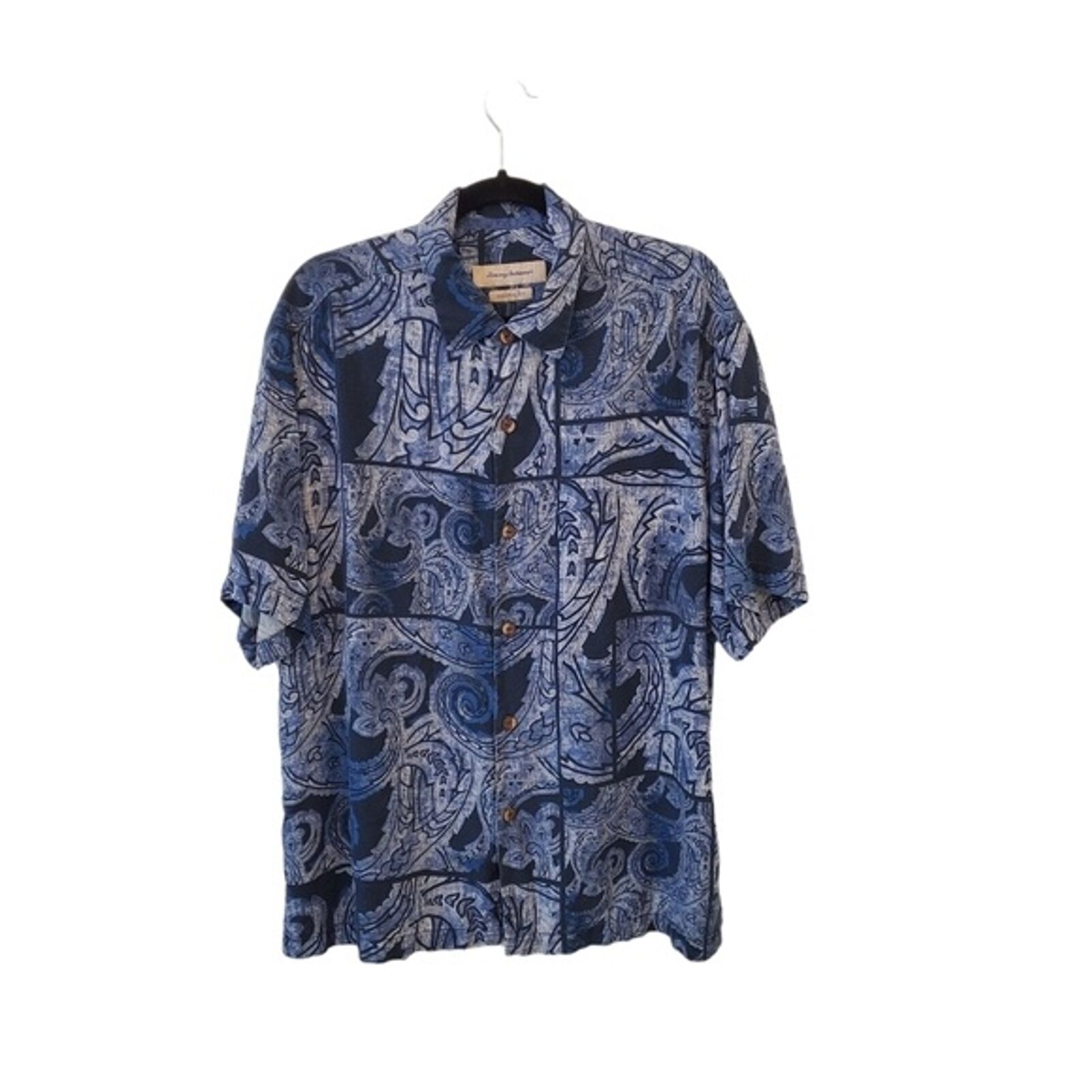 Tommy Bahama Large 100% Silk Original Fit Blue Sh… - image 2