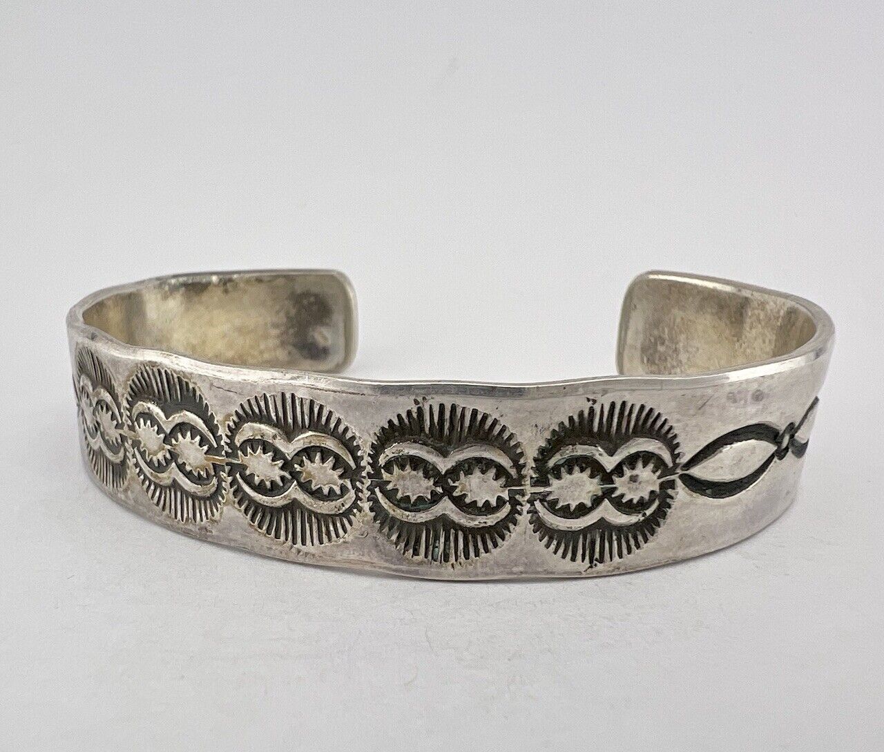 Vtg Thomas Francisco NAVAJO Sterling Silver Deep … - image 3