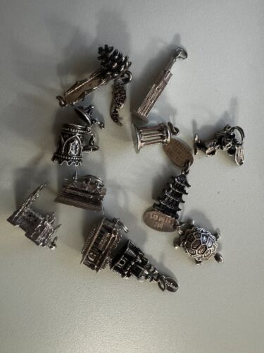 Lot of 11 Vintage 925 Sterling Silver Charms - image 1