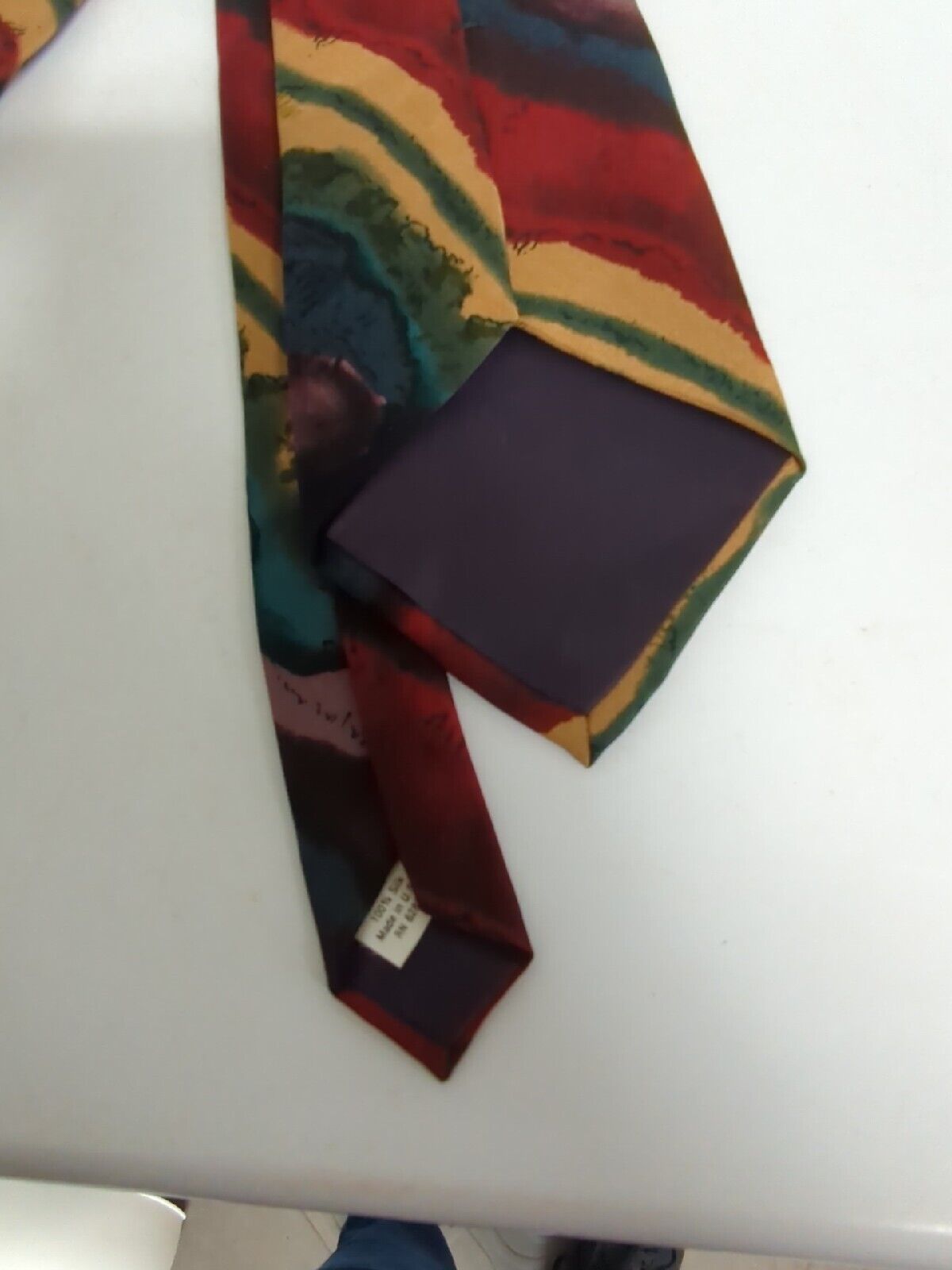 Vtg J. Garcia Men's Multicolored Abstract 100% Si… - image 9