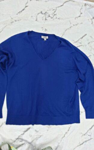 Cos  royal Blue  Wool Jumper M , V  neck oversized