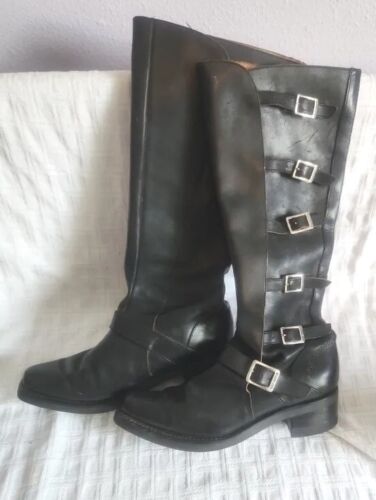 Vintage Harley-Davidson Womens Blk Leather Knee Hi