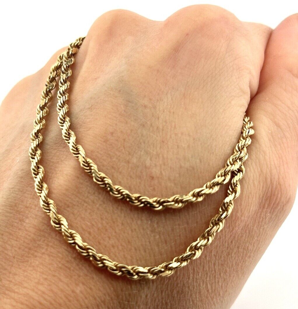 14k Solid Yellow Gold 15.6grams Twisted Rope Chai… - image 1