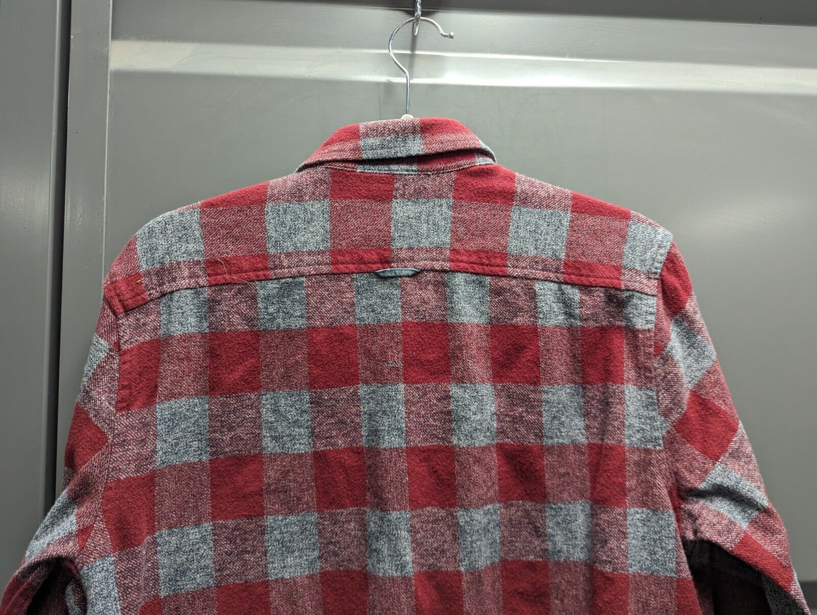 Flag & Anthem Shirt Mens Medium Red Gray Plaid Lo… - image 6