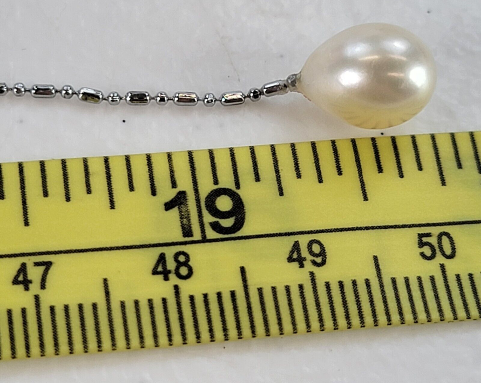 Silver-Tone White Fresh Water Pearl Bead Necklace… - image 8