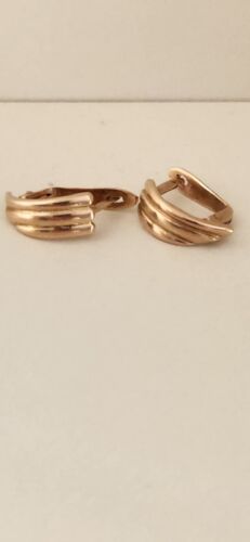 Vintage 14k (585) Rose Gold Earrings, 3.1 g - image 1