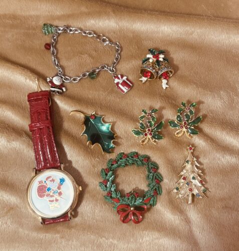 Vintage Christmas Jewelry Lot 60's 70's 80's Beau… - image 1