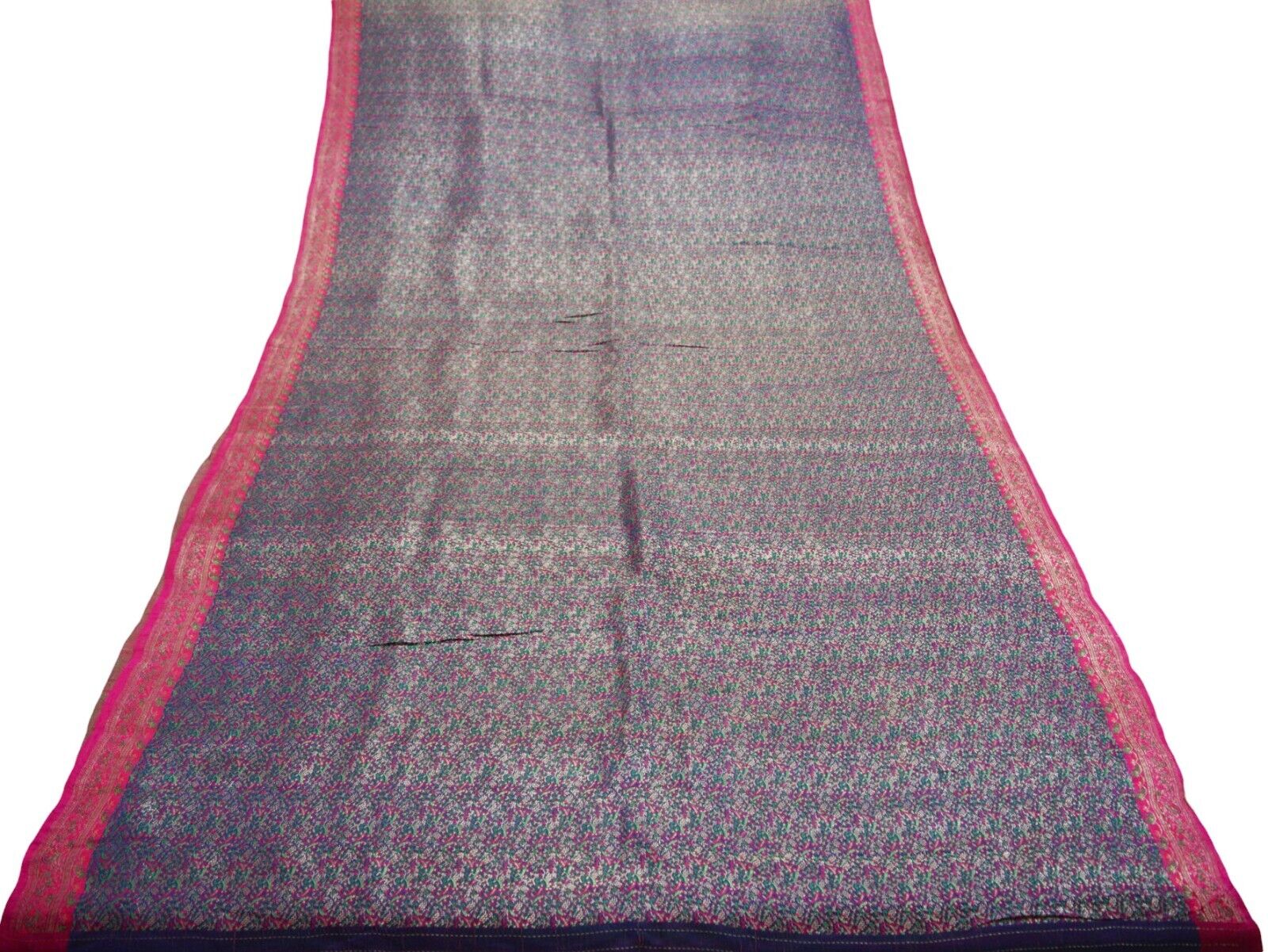 Vintage Blue Heavy Saree Pure Silk Woven Banarasi… - image 17