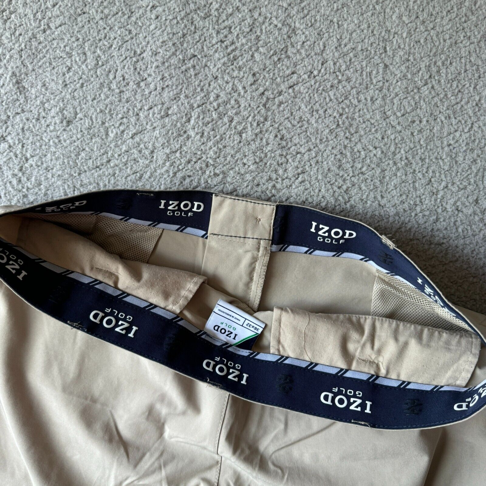 IZOD Golf Pants Mens 36x32 Beige Swingflex Straig… - image 11