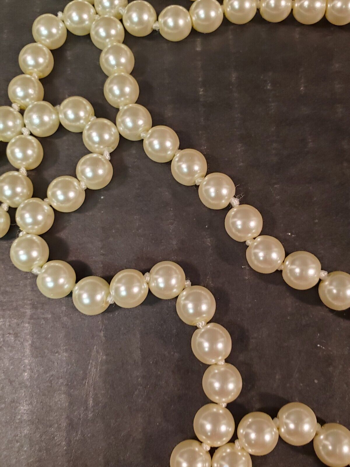 50 inch Faux Pearl Flapper Style Necklace VTG - image 7