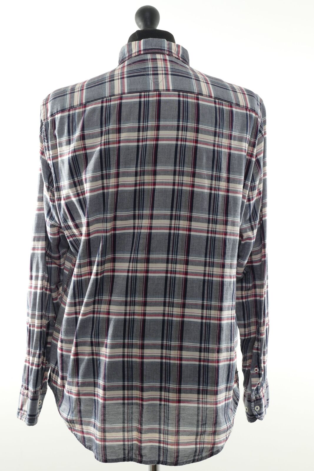 Tommy Hilfiger Casual Shirt L Grey Red Checkered … - image 5