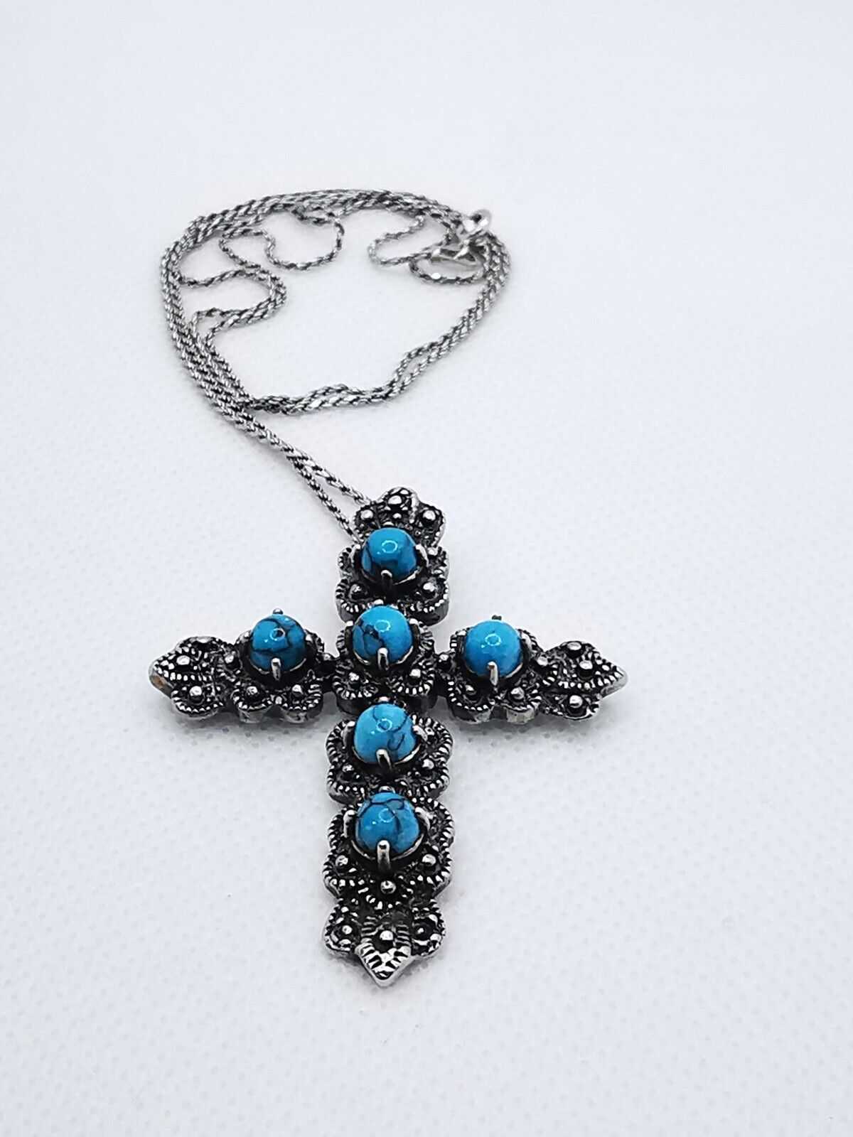 Noble Indian Jewelry Cross Silver 925 with Chain … - image 2