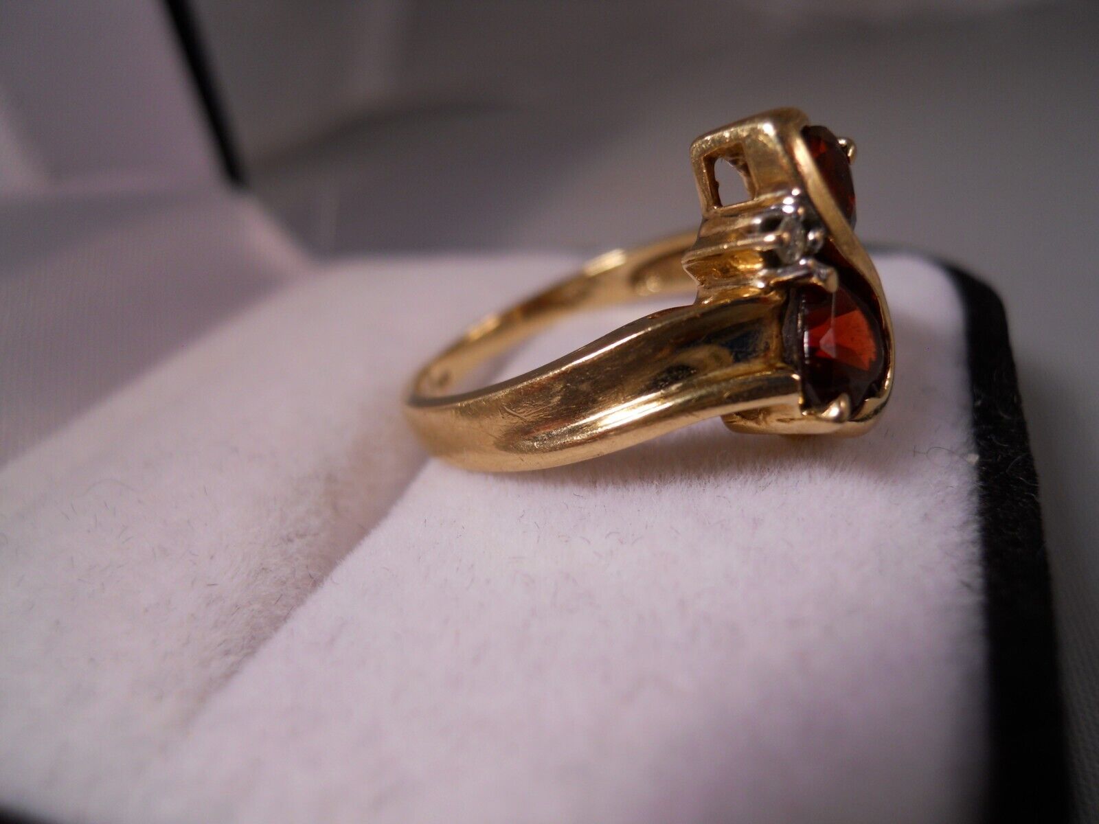 DESIGNER NY 10K YELLOW GOLD RED HEART CUT GARNETS… - image 12