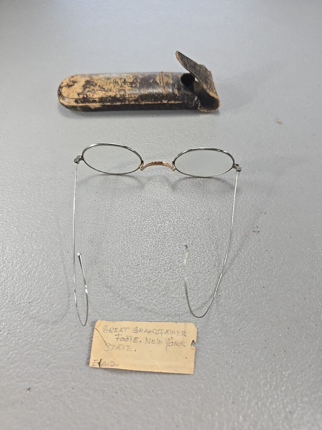 Authentic Antique Wire Eyeglasses W/ Oval Lenses … - image 5