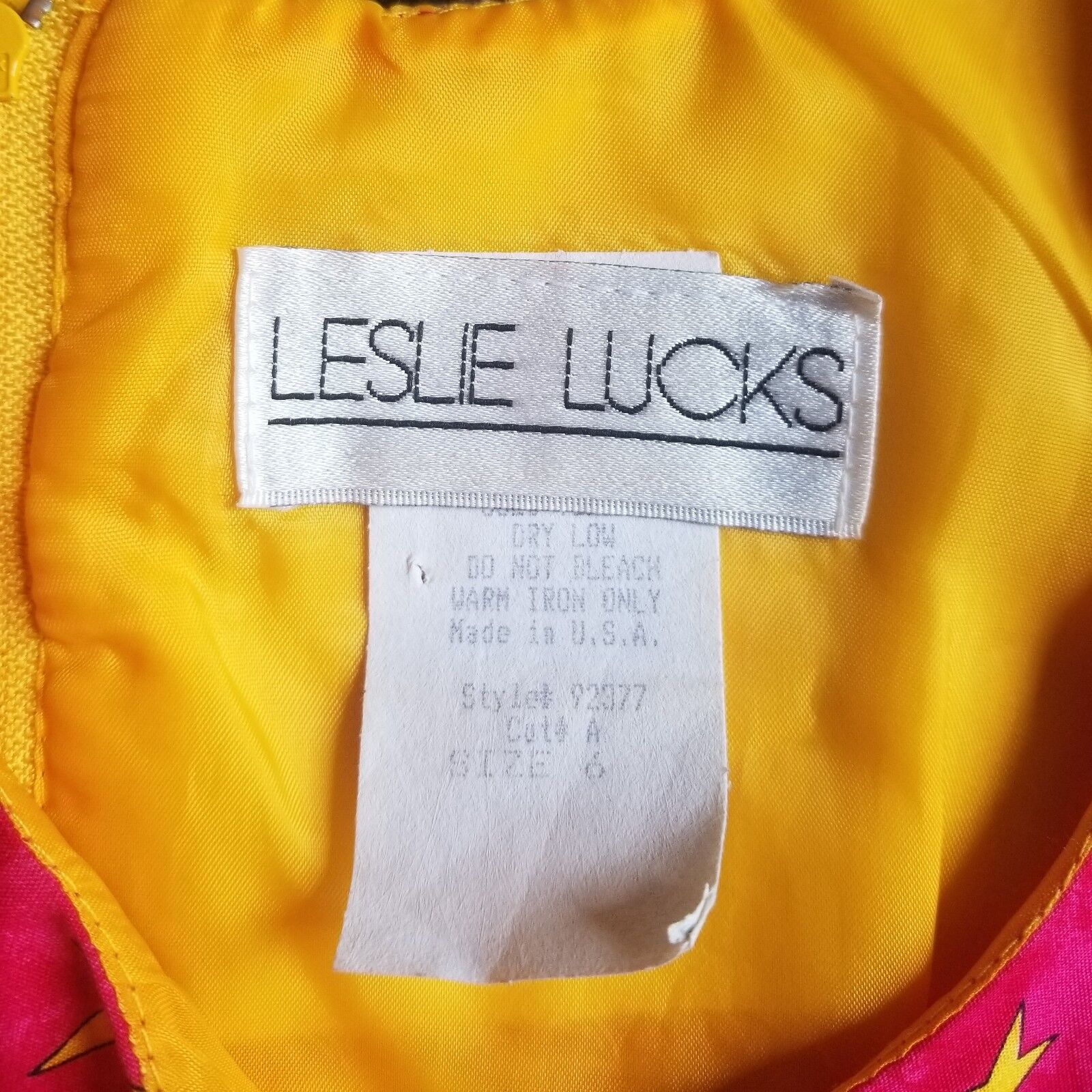 Vtg USA Made Leslie Lucks Sz 6 Knee Length Cotton… - image 12