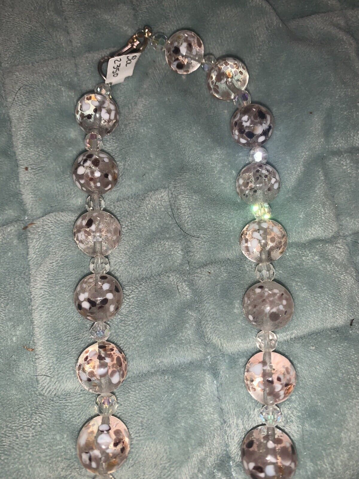 vintage glass speckled necklace - image 1