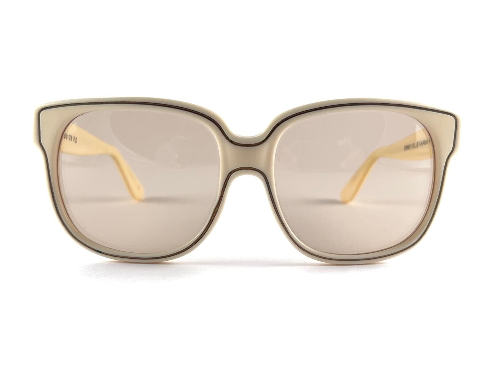 VINTAGE EMMANUELLE KHANH BEIGE OVERSIZED SUNGLASS… - image 1