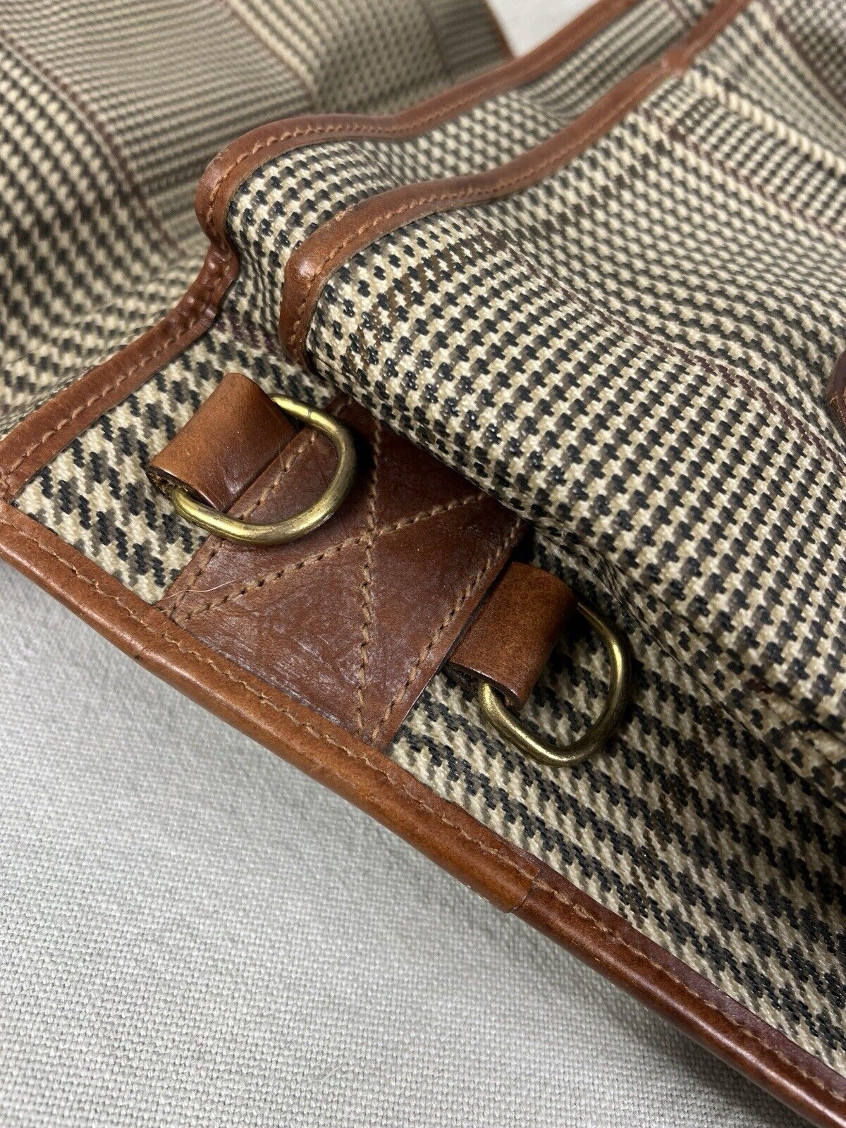 Vtg Polo Ralph Lauren Messenger Bag Houndstooth B… - image 13