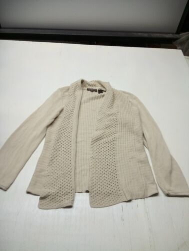 Women's Linda Matthews Beige Open Front Cardigan,… - image 1