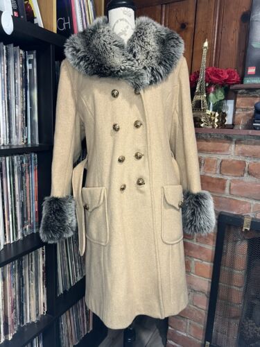 ILGWU VTG Ladies Garment Union Faux Fur Brown Woo… - image 1