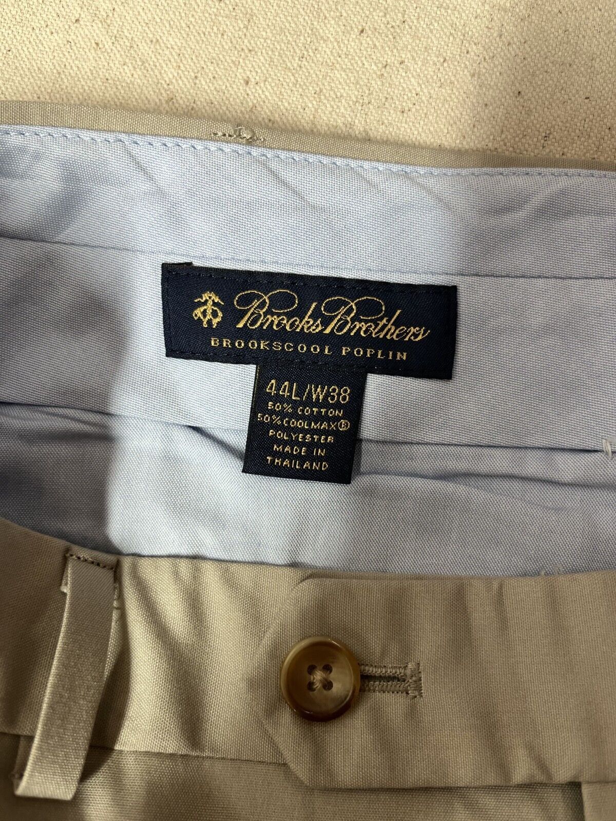 Brooks Brothers Pants Men's Size 44x38 Beige Broo… - image 3