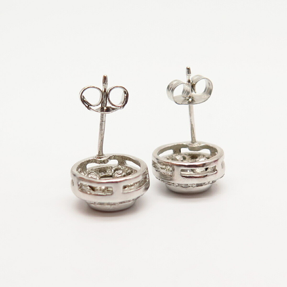 925 Sterling Silver C Z Stud Earrings - image 5