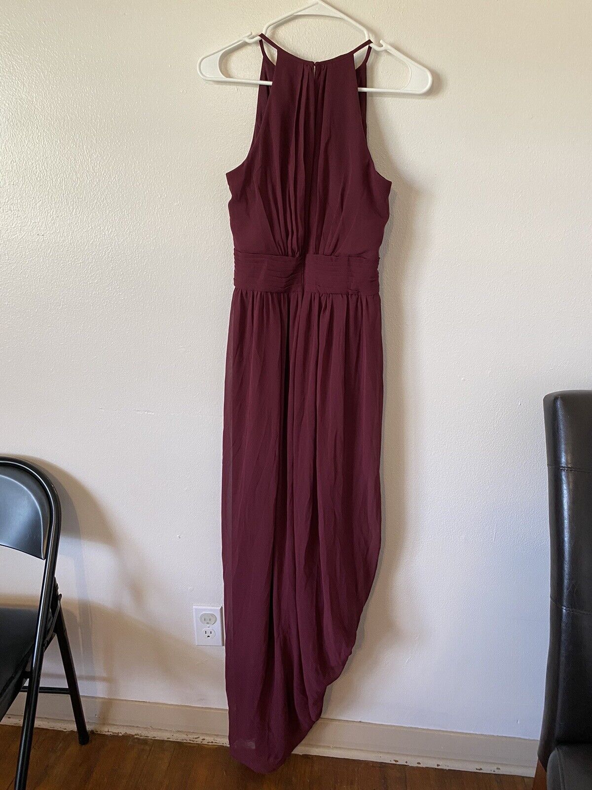 Formal Dress Burgundy Bridesmaid Floor Length Dav… - image 3