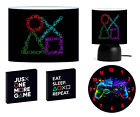 PLAYSTATION neon gaming CEILING SHADE, TOUCH LAMP, WALL ART, CLOCK or BUNDLE