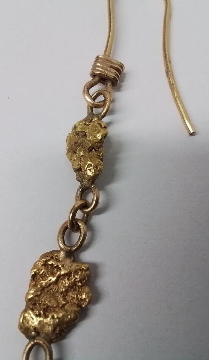 14K Yellow Gold Tested 20K-22K Gold Nugget Chain … - image 5