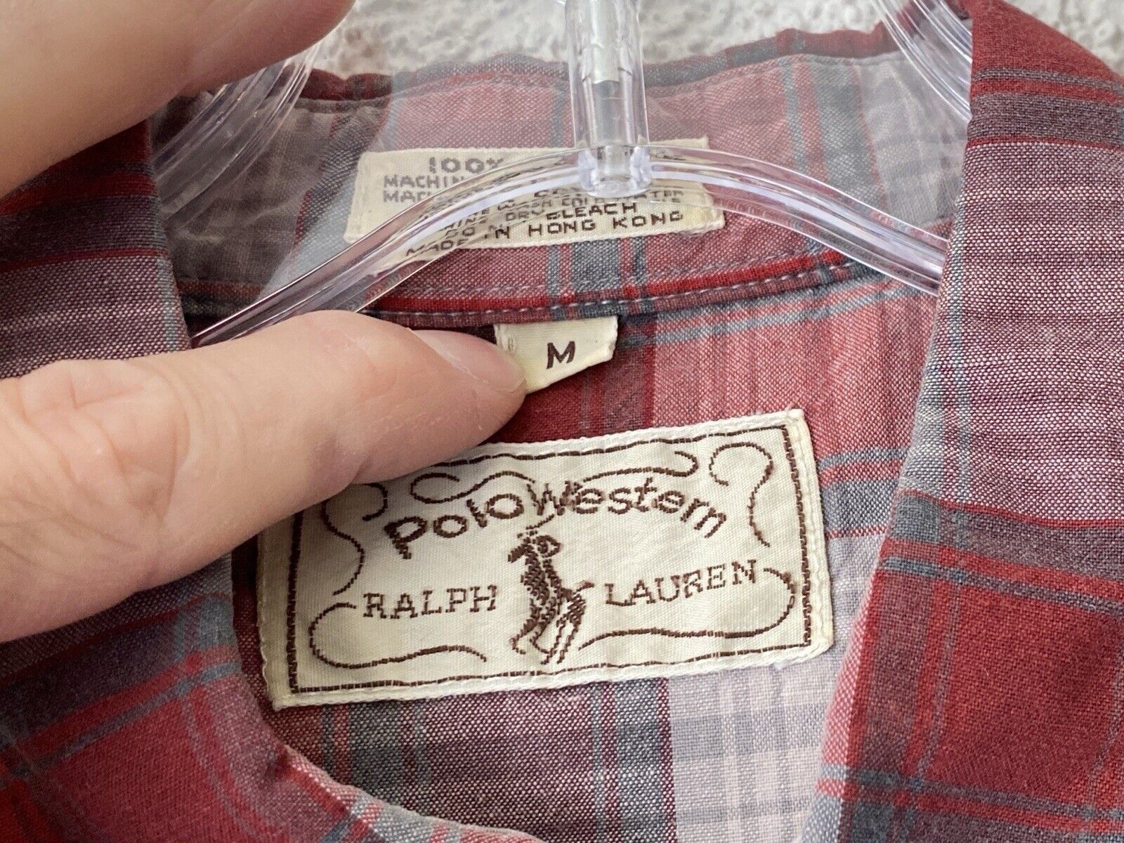 1970s/1980s vtg POLO WESTERN RALPH LAUREN plaid C… - image 4