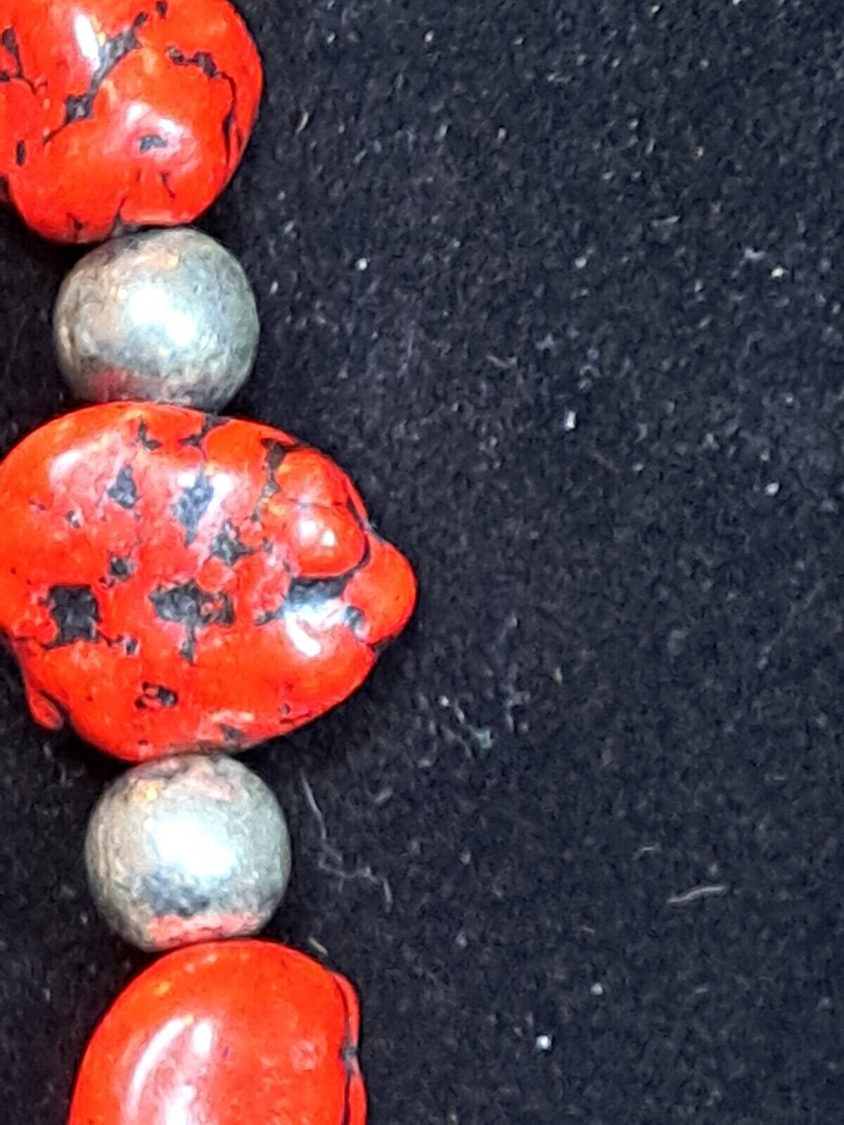 Southwestern Style Necklace With Faux Red Coral S… - image 10