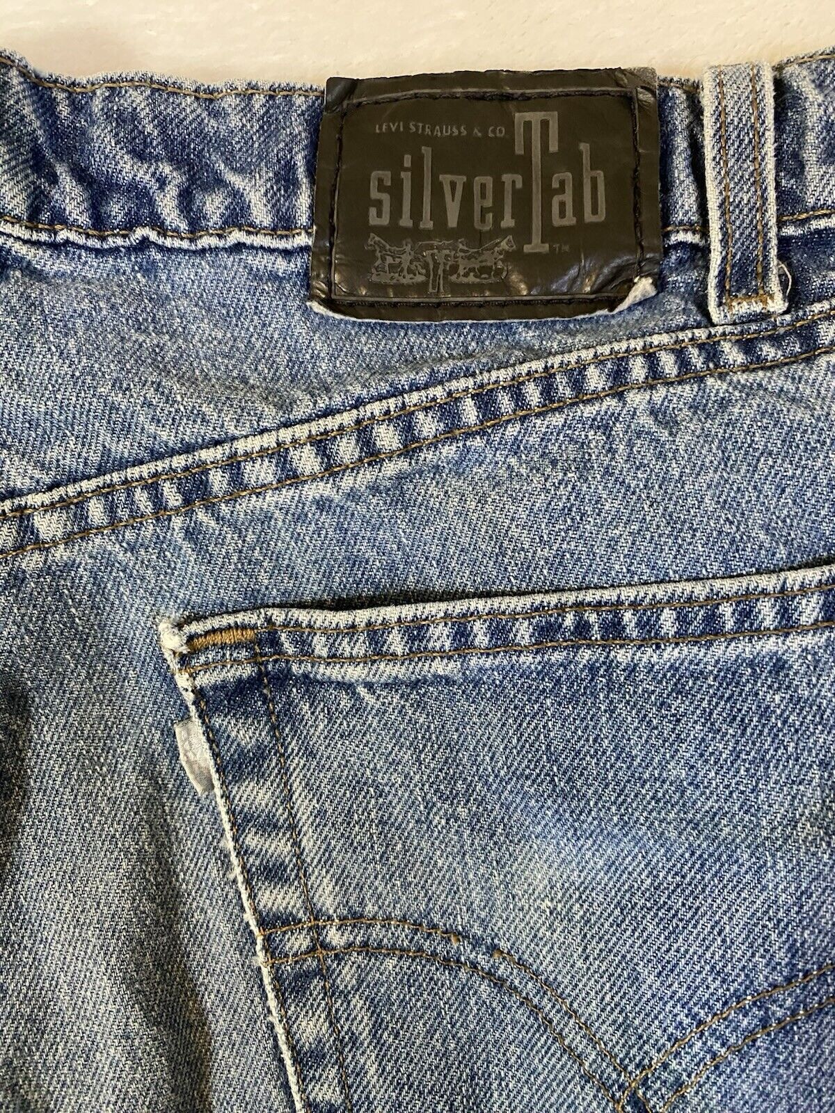 VTG Levis Silvertab Jeans Mens 38x30 Blue Bootcut… - image 8