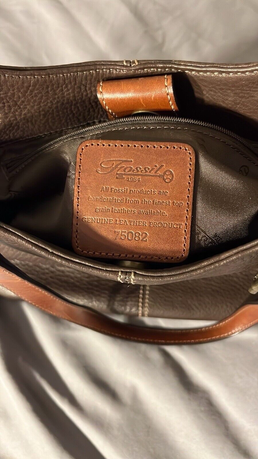 Fossil Leather Purse Chocolate Brown and Cognac - image 6