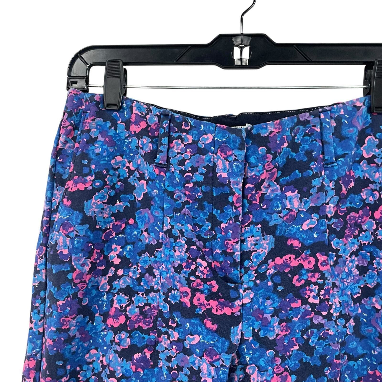 Boden Vibrant Blue Pink Floral Print Chino Ankle … - image 3