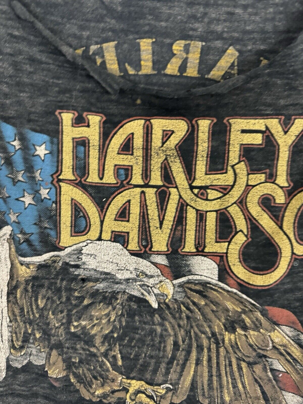 Vintage Harley Davidson Motorcycle DISTRESSED T-s… - image 3