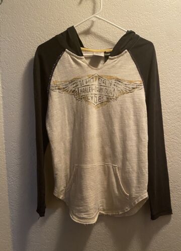 Harley Davidson Hoodie Shirt Women's XS Long Slee… - image 1