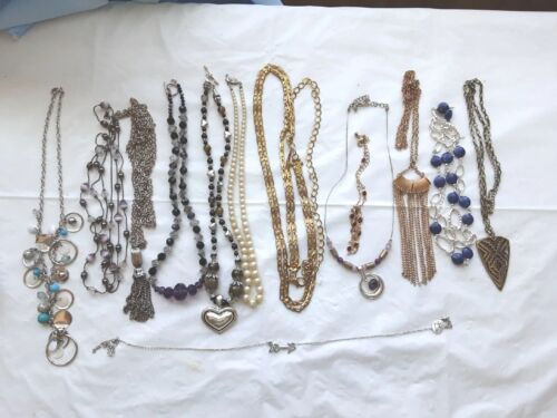 Large Lot Of 13 Vintage To Now Costume Jewelry Ne… - image 1