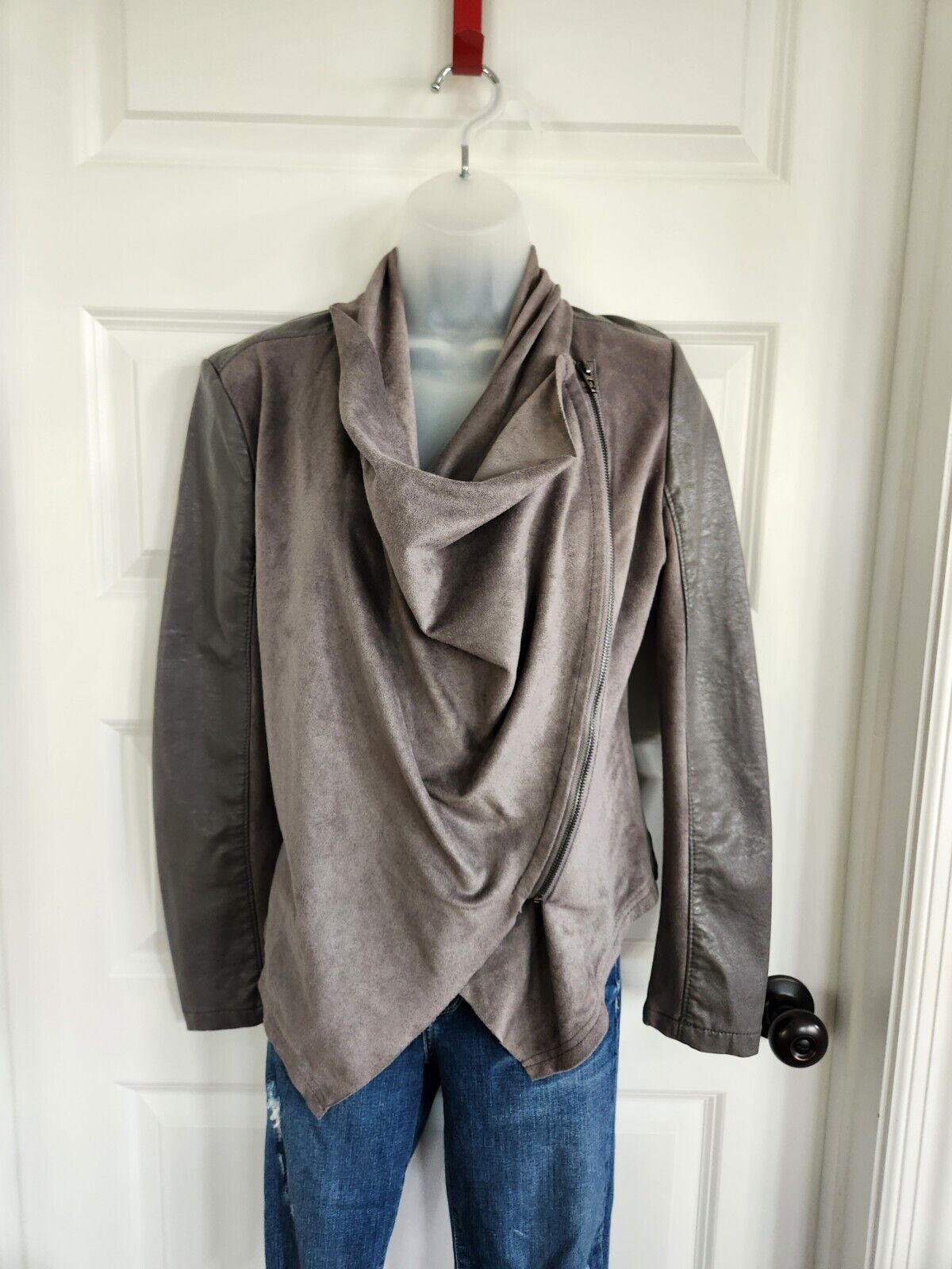 Blank NYC S Drape Waterfall Vegan Moto Cardigan J… - image 1